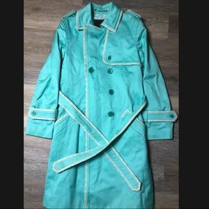 Y2K Coach Long Coat w/ Logo Lining in Tiffany Blue